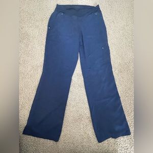 Women’s navy scrub pants size M healing hands yoga waistband